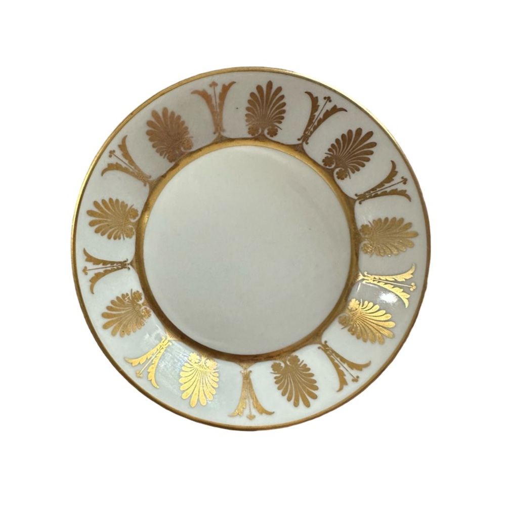 Richard Ginori Made in Italy Gold Gilded Porcelain Dessert Bread Plate Small